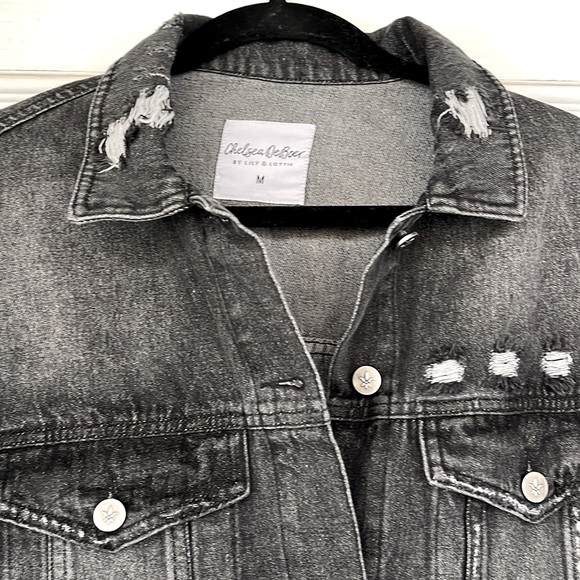 Chelsea DeBoer Black Penny Pearl Distressed Jacket with Pockets - Picture 5 of 9